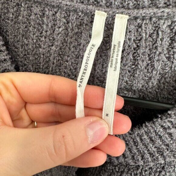 Anthropologie Gray Sweater with White Hem - Picture 2 of 8